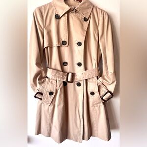 BANANA REPUBLIC DOUBLE BREASTED BELTED POCKETS TRENCH CLASSIC RAIN COAT  P/MED